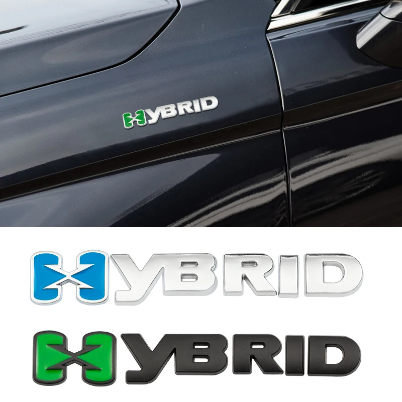 

3D Car Metal HYBRID Logo Stickers and Decals For Toyota Prius Camry Crown Auris Rav4 Car Rear Trunk Body Emblem Badge Stickers