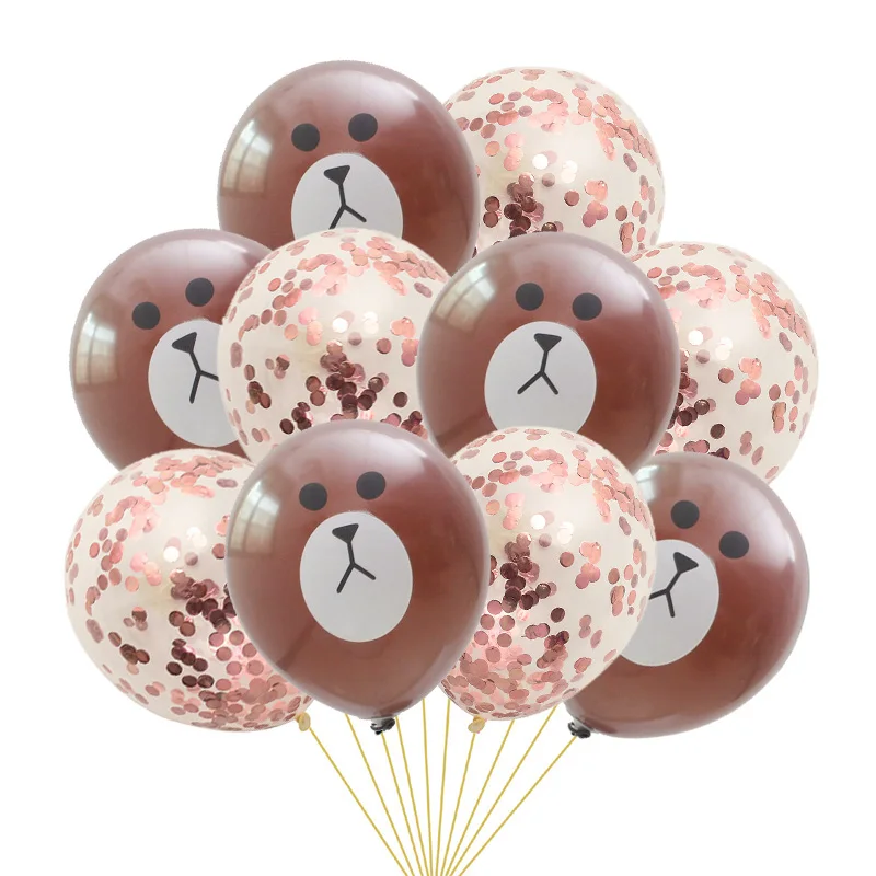 10pcs 1 шт., 70*43 см, черный медведь, Алюминиевые шарики для свадебной вечеринки, дня рождения, украшения, товары для празднования юбилея, подарки для маленьких детей, игрушки - Цвет: 10pcs