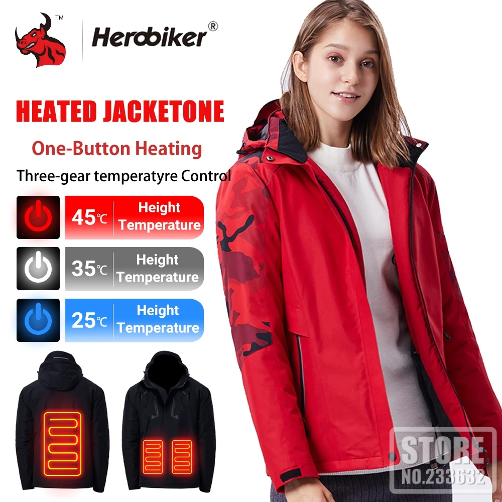 

Motorcycle Jacket Winter Electric Heated Jacket Outdoor Jacket Winter USB Heated Vest Moto Biker Thermal Warm Motorbike Coat Ski