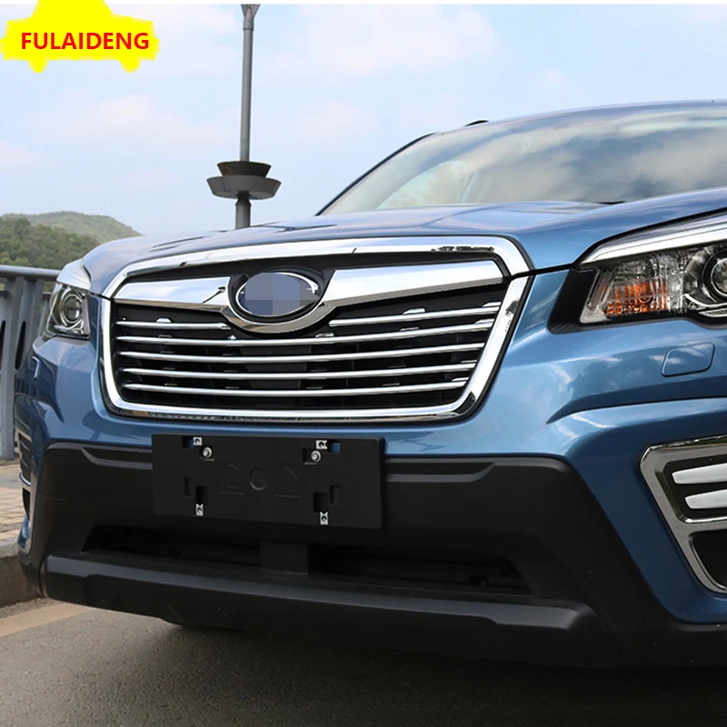 6pcs For Subaru Forester 2019-2021 ABS Chrome Car Front Bumper Mesh Grille Cover Trim Styling Accessories | Автомобили и