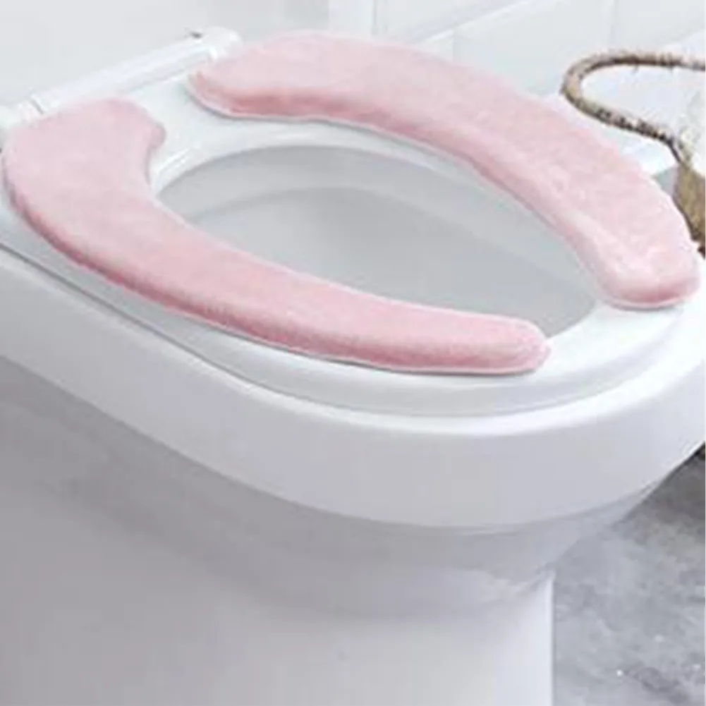 

Bathroom Toilet Seat Washable Soft Warmer Mat Cover Pad Warm Flannel Bathroom Toilet Seat Pads Mats Washable Soft Warmer Mats