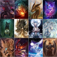 5d diy diamond painting dragon ancient beast full square round drill embroidery cross stitch mosaic kit animals gifts home decor