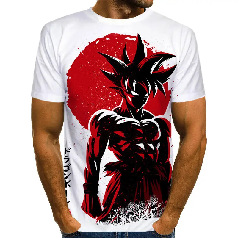 Off White сын футболка Goku Dragon Ball Z Мяч Короткий рукав О до образный вырез Лето Saiyan