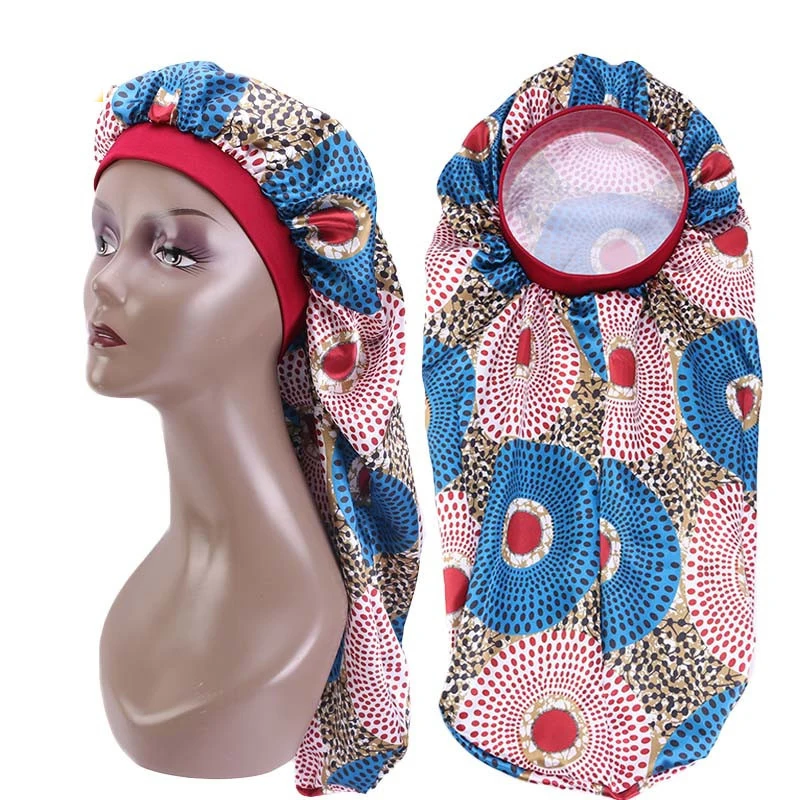 

long Chemo Cap Hair Care Bonnet Satin Bonnet Sleep Cap Fashion With High Elastic Hair Band Night Cap Nightcap For Women