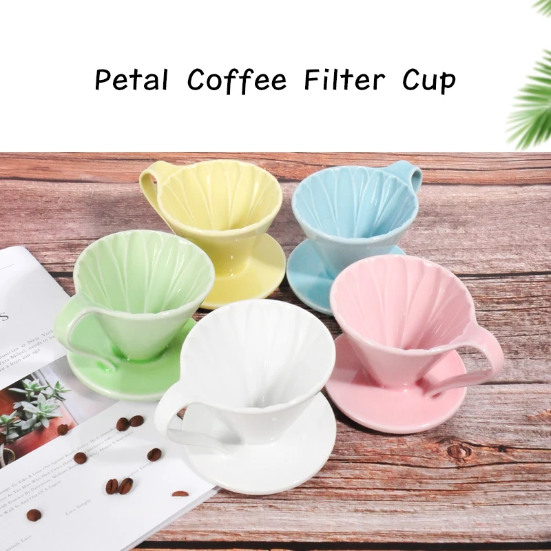 Керамическая капельная капельница V60 Кофеварка розовая/зеленая/желтая