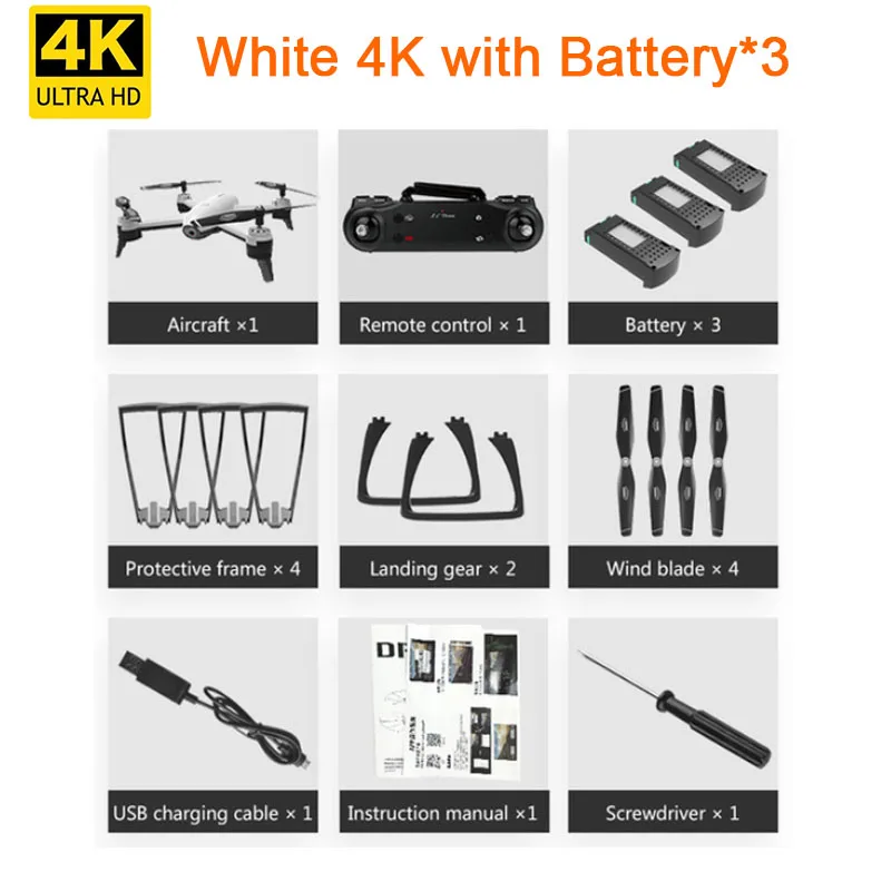 white 4K battery3 SG106 HD Дрон с двойной камерой 1080 P/4 K WiFi FPV в режиме реального времени воздушная видео широкоугольный оптический поток RC Квадрокоптер вертолет игрушки - Цвет: white 4K battery3