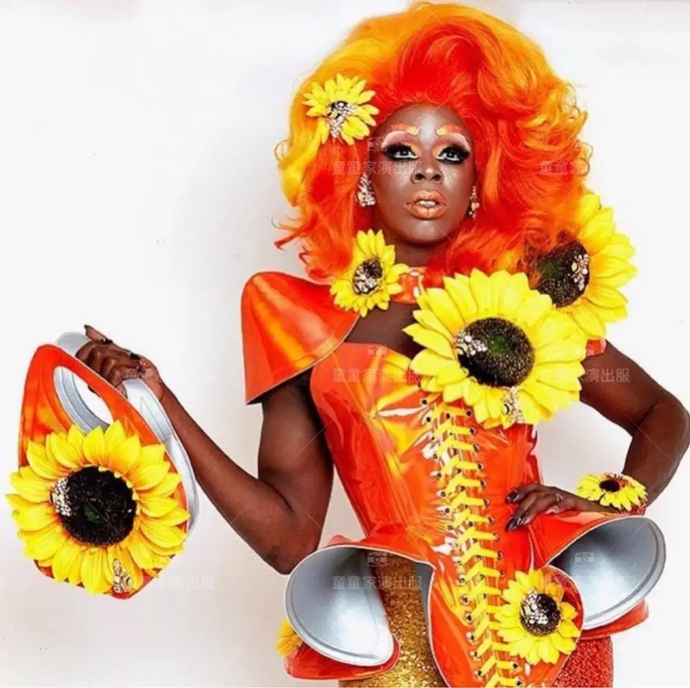 Большая юбка подол преувеличенный Связывание косплей платье цветок Deisign