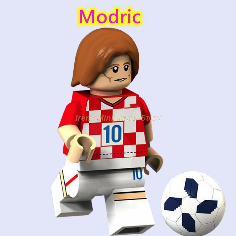 Modric Football Player Cristiano Ronaldo Neymar Beckham Kobe Bryant Messi Pogba Modric Labron James Toys For Children Building Blocks - Цвет: Modric