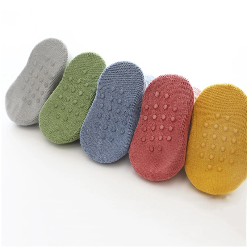 Baby Socks Anti Slip Kids With Rubber Soles Newborn Girl Boy Thicken Wool Floor Sock Children Winter Warmer Sokken 0-3Y | Детская одежда