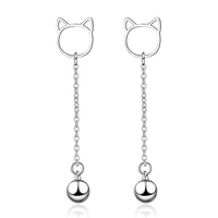 cute bell cat earrings feminine earrings korean long personality simple hundred earrings woman long earrings earing