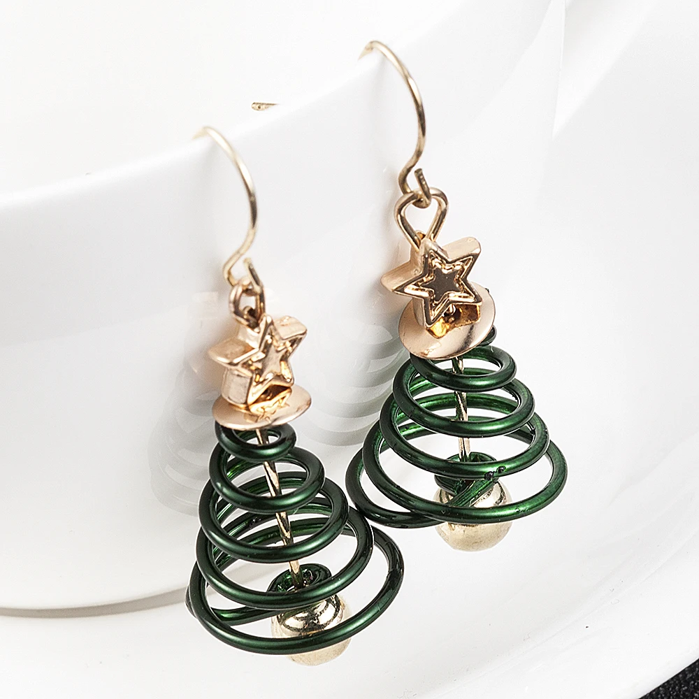 Новинка 2019 модные женские рождественские серьги со звездами крючком-подвеской