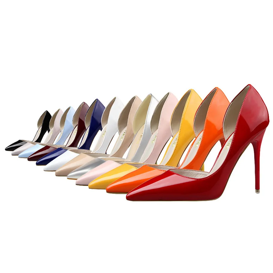 Женские туфли на высоком каблуке простые женские из искусственной кожи тонком