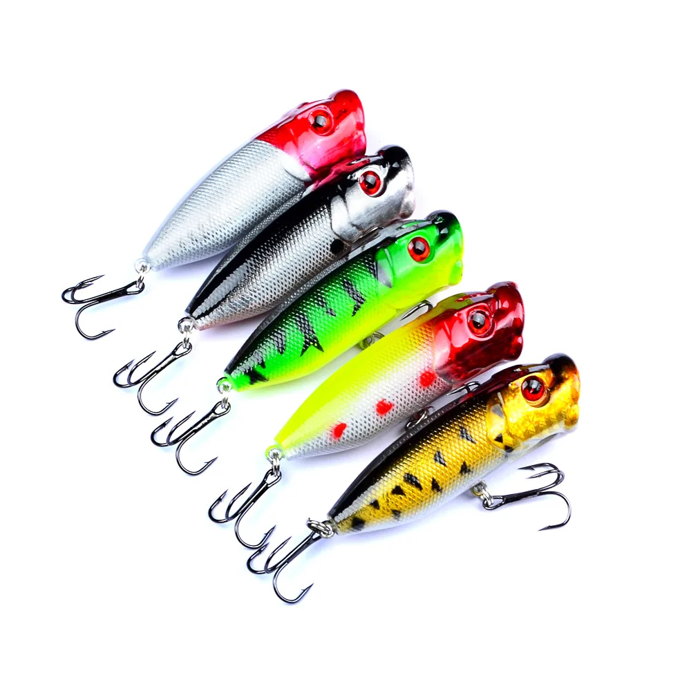 

1PC 11g Popper Fishing Lures 2020 With 2 Treble Hooks Artificial Fishing Hard Bait Sahte Yemler Ice Fish 7.3cm Plastic Jerkbait