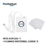 nfc reader usb acr122u contactless smart ic card and writer rfid copier copier duplicator 5pcs uid changeable tag card keyfobs