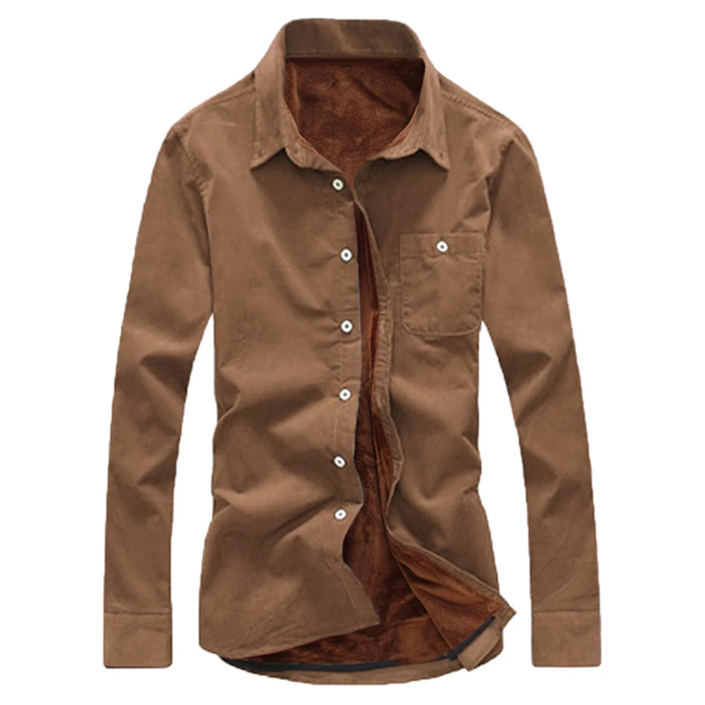 Мужские зимние рубашки модный бутик сплошной цвет хлопок плюс кашемир теплый