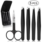 45 шт для бровей Пинцет из нержавеющей стали Нержавеющаясталь острымскос плоский удаление волос с мешком бровей Пинцет косметический инструмент