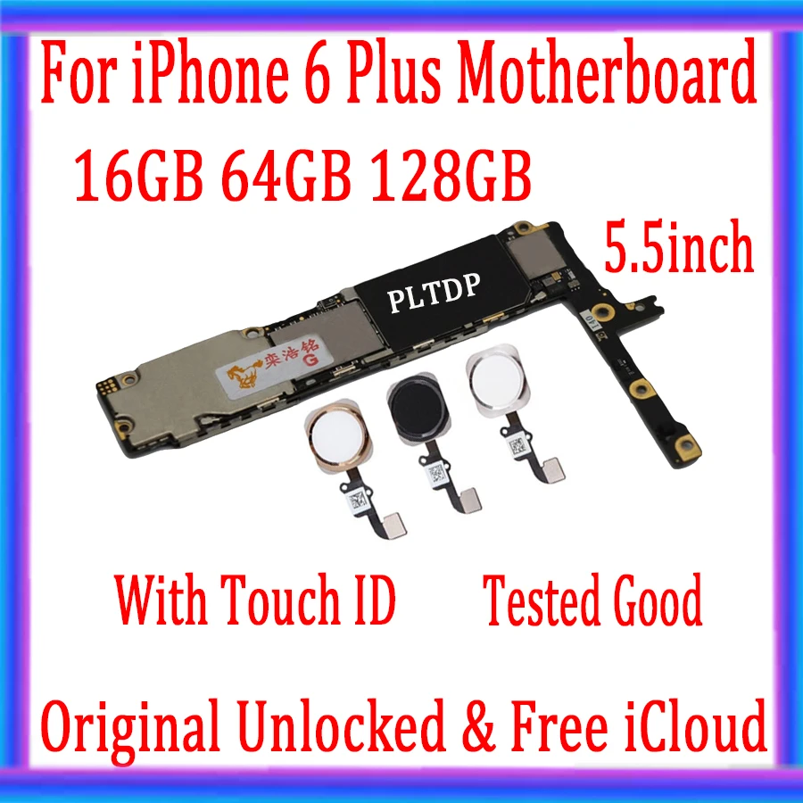 100% оригинальная материнская плата для iphone 6 plus 5 дюйма с Touch ID/без ID