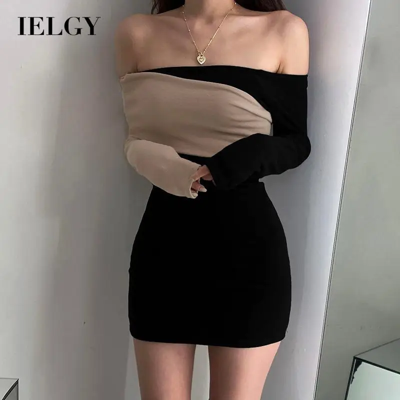 

Платье с прострочкой, женская тонкая облегающая юбка с открытыми плечами