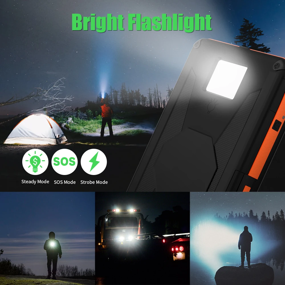 X-DRAGON 25000mAh Solar Power Bank Dual USB Outputs &amp Inputs with 4 Panels LED Flashlight External Battery for Smartphone | Мобильные