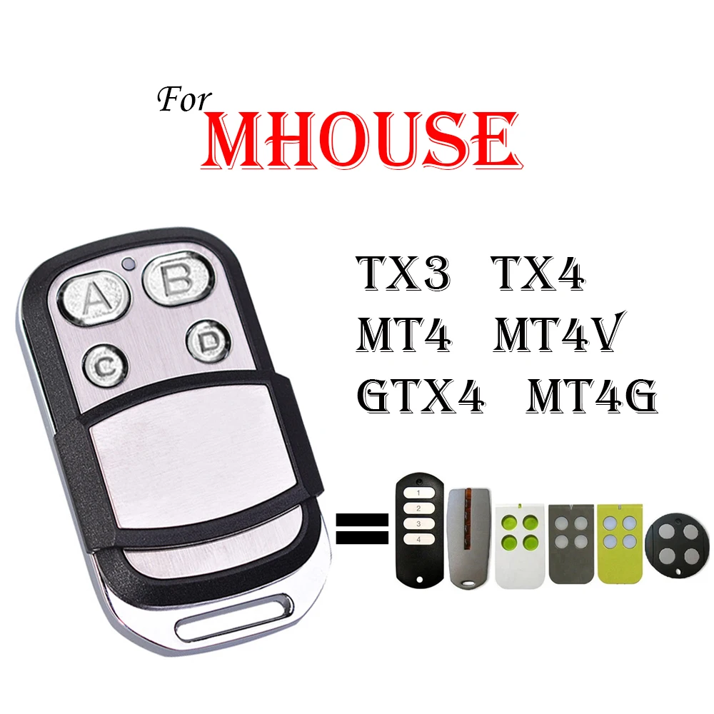

Myhouse Mhouse пульт дистанционного управления совместим с TX3 GTX4 G TX4 MOOVO MT4 MT4V MT4G Открыватель гаражной двери 433,92 МГц