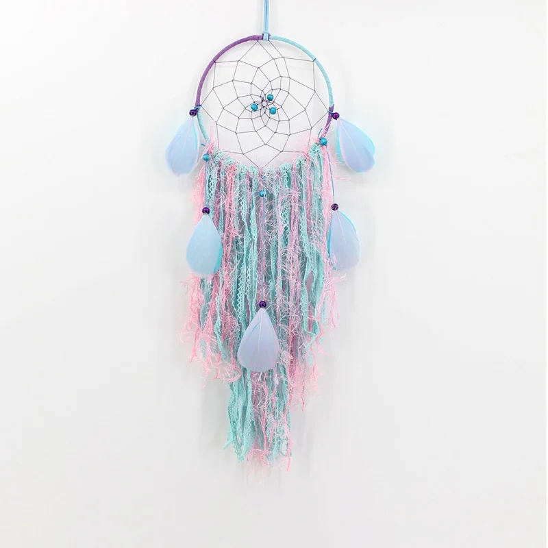 Красочные Ловец снов с кисточками Античная имитация чистая натуральные перья