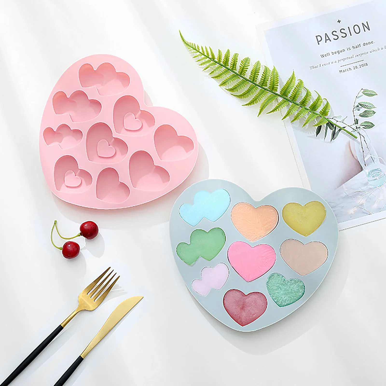 

Love Cake Mold Silicone Heart Chocolate Mold Sugar Cake Mold Bake Tool Kitchen Cool Non-edible For Home Form For Soap Mousse#751