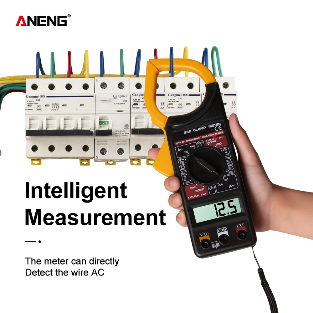 Цифровой Бесконтактный мультиметр измеритель тока зуммер Удержание данных