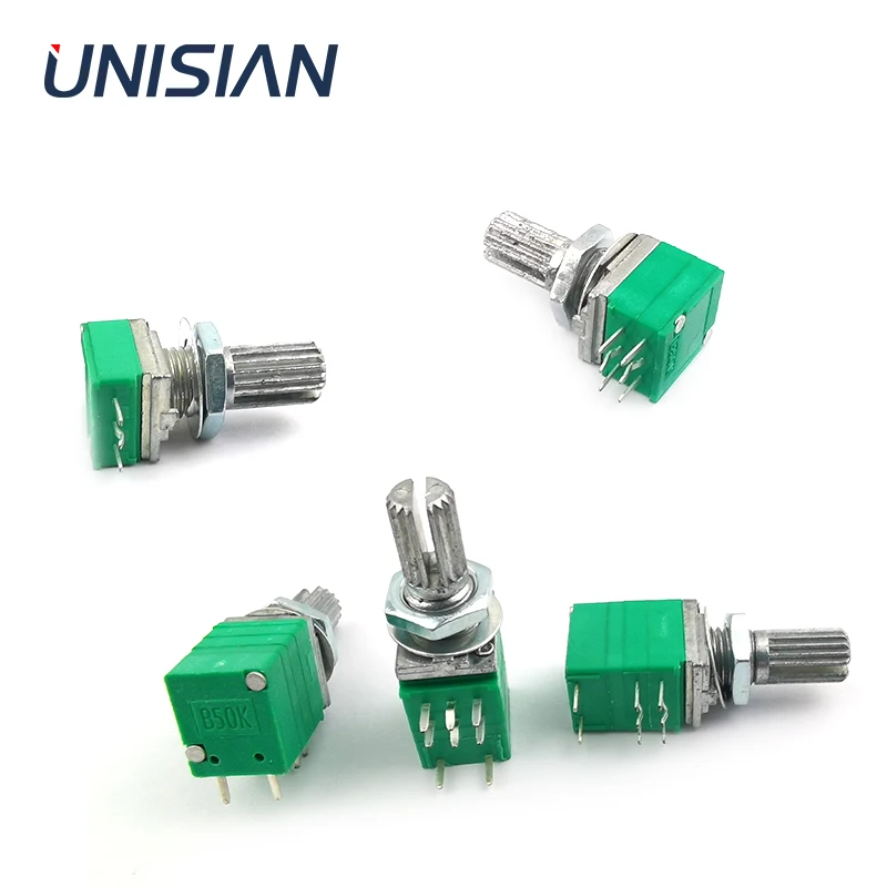 UNISIAN B50K запечатывания Potentiomete 3/6/ 8pin RV097NS двойной потенциометр для обрезки с