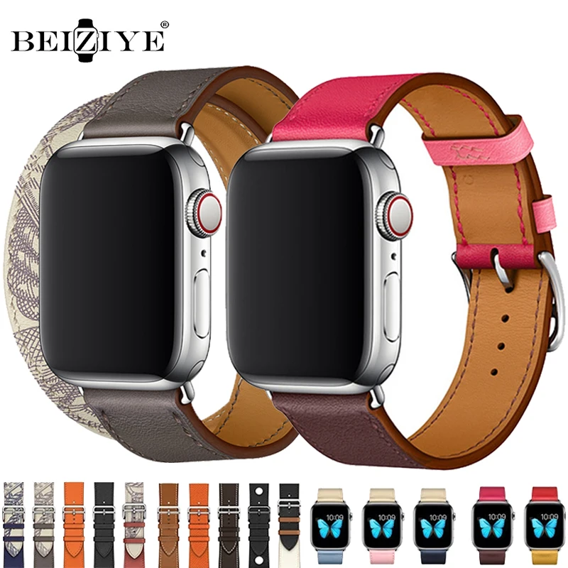 Браслет Петля из 100% натуральной коровьей кожи для Apple Watch 6 SE 5 4 band 44 мм 40 чехол