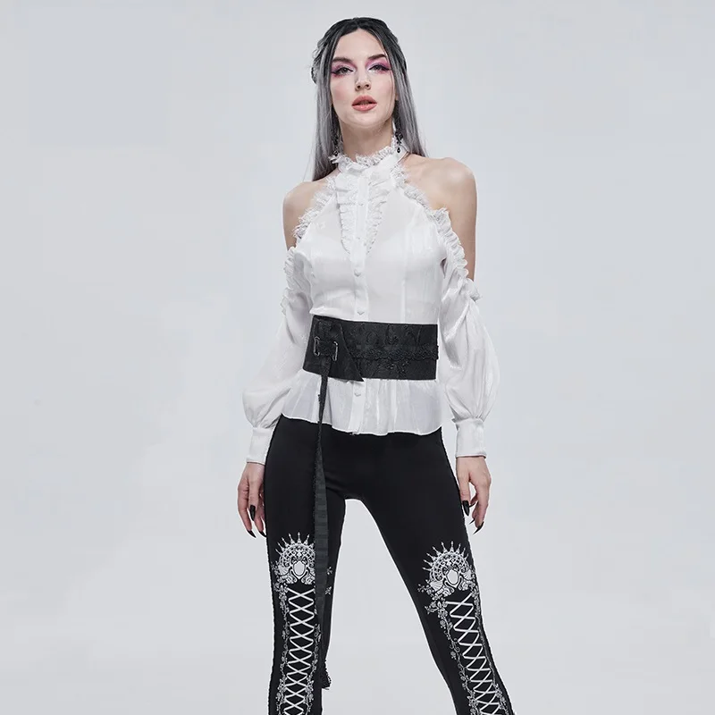 Goth Fashion New Band Wide Version Waist Seal Versatile Jacket Skirt Elastic Waist Seal Belt For Women