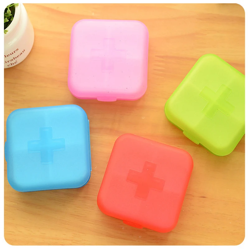 

CFQF 4 pack pill box container case pill organizer medcine box holder stroage box splitters travel pill box