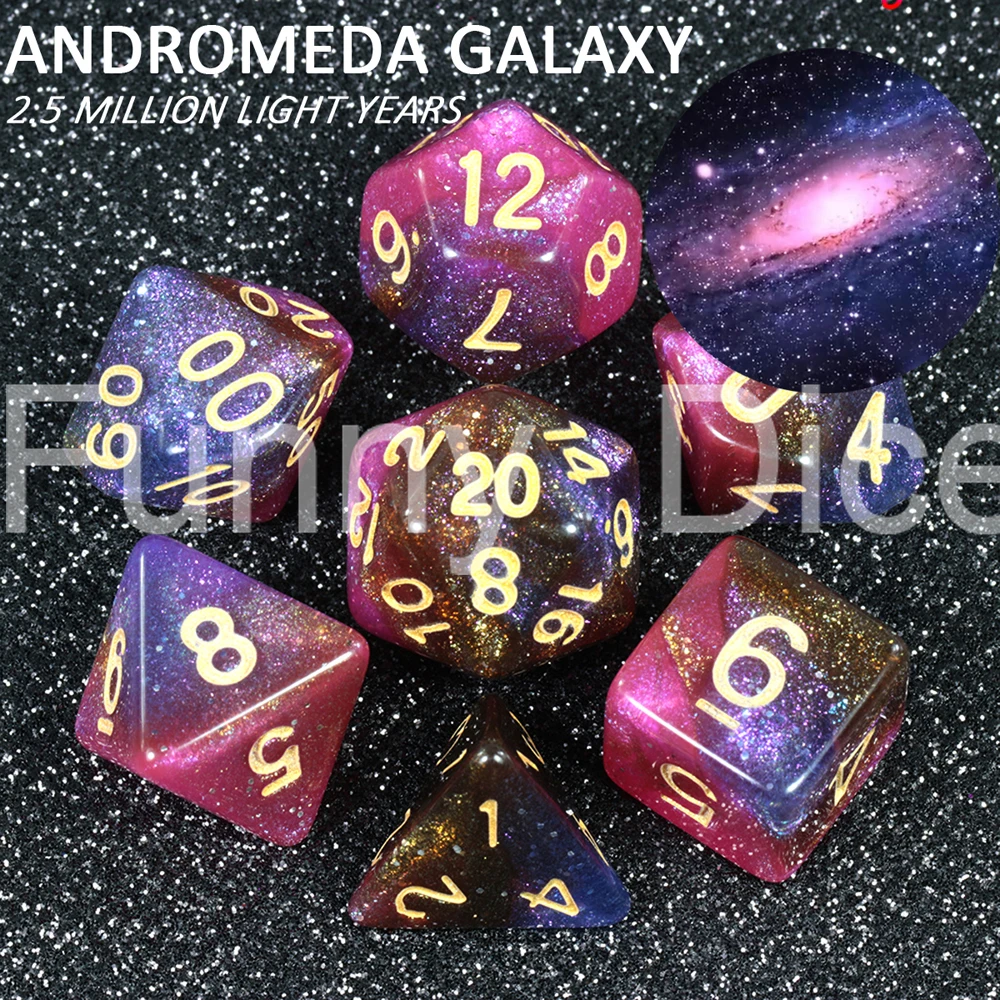 Изысканная Новинка креативная Вселенная Галактика Dice7Pcs + коробка для игральных