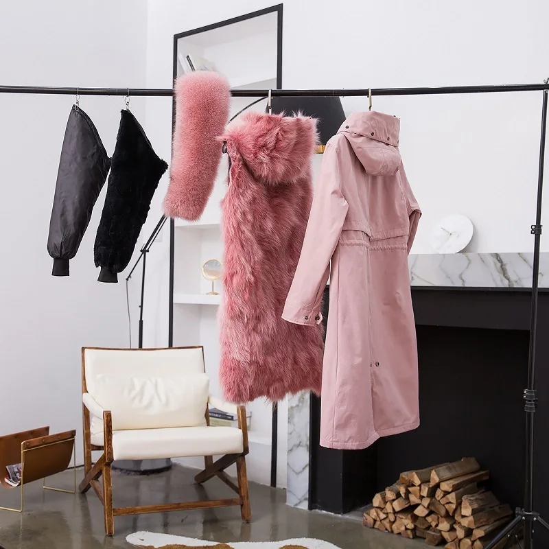 

real Fox fur Womens Winter Jackets and Coats 2020 New Real Fur parka for women winter Warm Detachable Hooded Loose overcoat