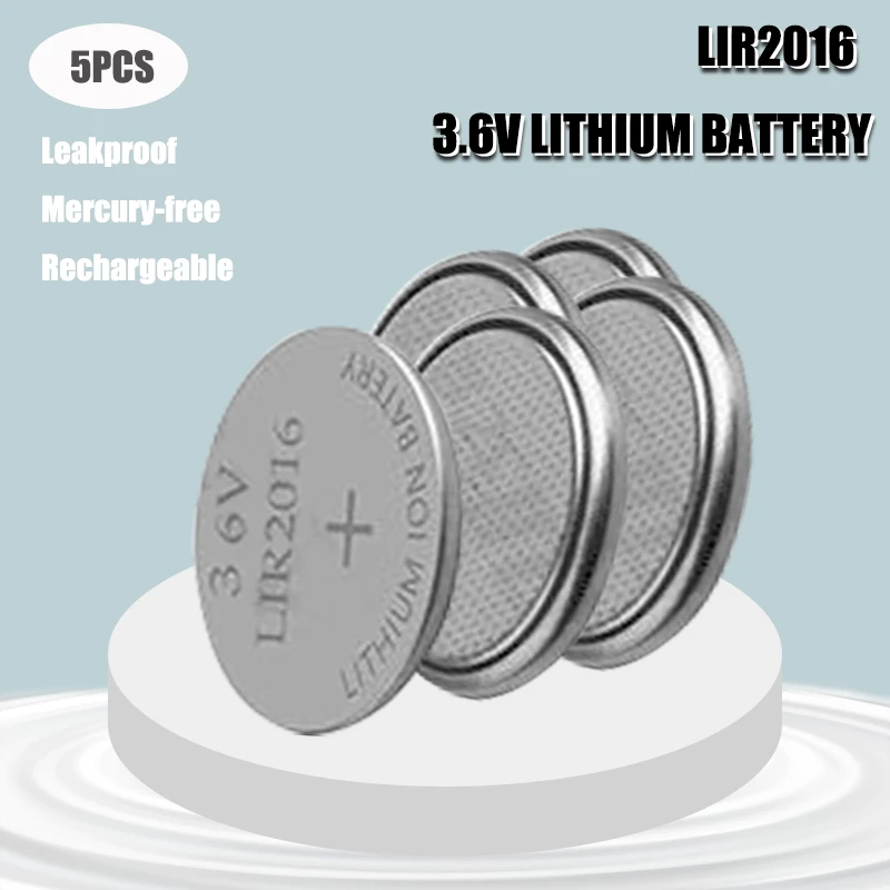 5 шт. Новый LIR2016 Li Ion Перезаряжаемые Батарея 3 6 V литиевая батарея таблеточного типа