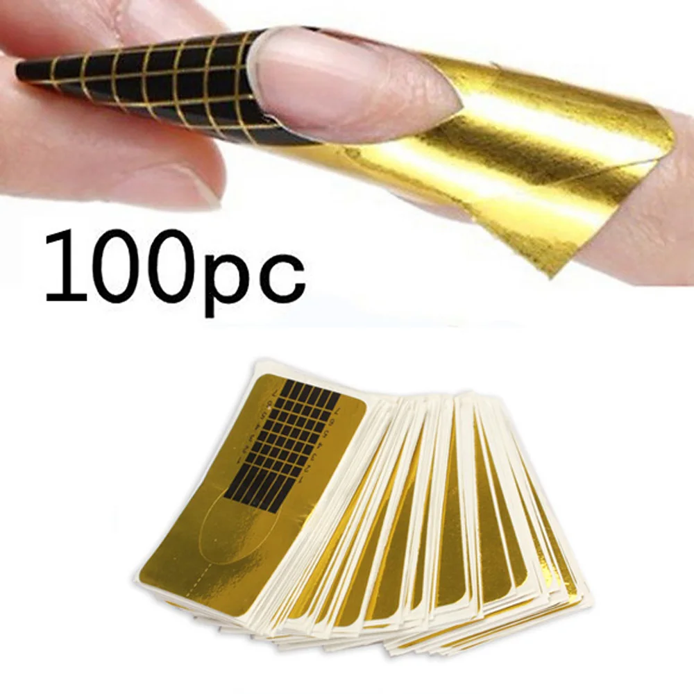 100 шт. профессиональные накладки для ногтей накладные формы акриловый УФ гель