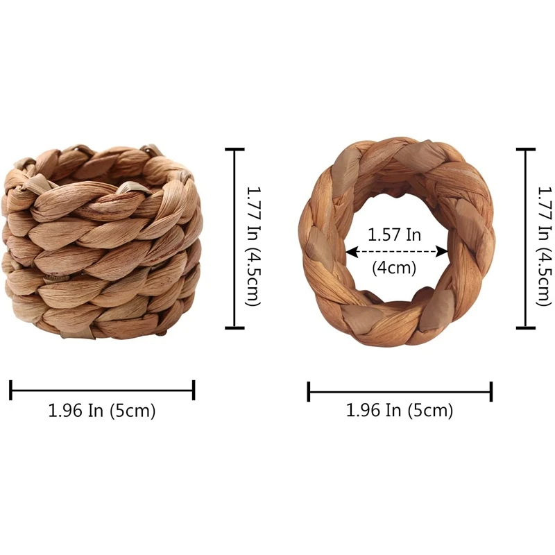 

8Pcs Country Style Water Woven Napkin Ring, Hand-Woven Straw Napkin Ring, Farmhouse Natural Napkin Buckle
