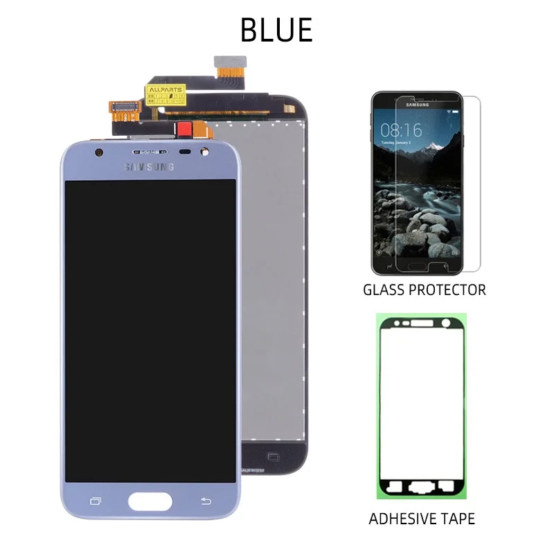 Дисплей для SAMSUNG Galaxy J3 LCD в сборе с тачскрином 5.0'' черный синий золотой J3 Pro LCD J330F J330 SM-J330F - Цвет: Blue