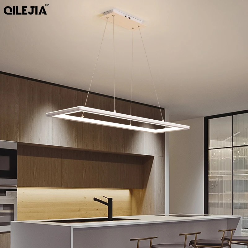 Прямоугольные современные светодиодные подвесные лампы для гостиной ресторана