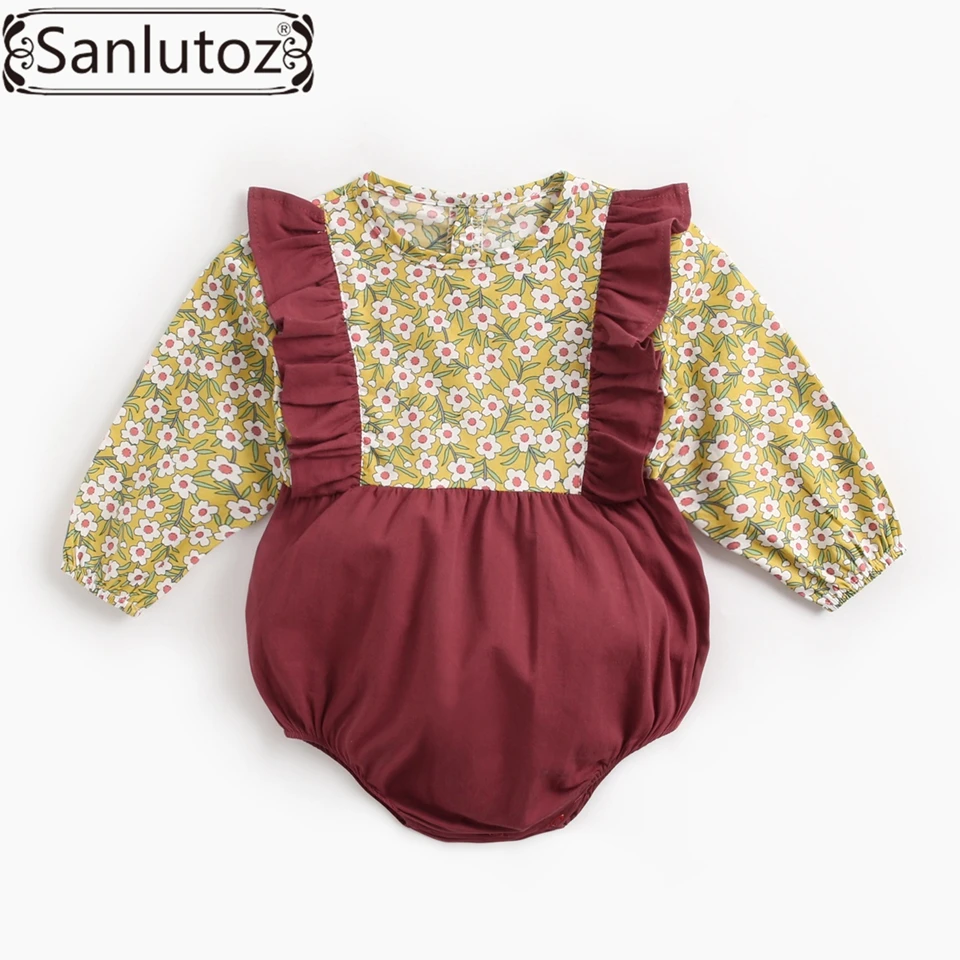Sanlutoz/Одежда для маленьких девочек милое платье Комбинезон малышей с длинными