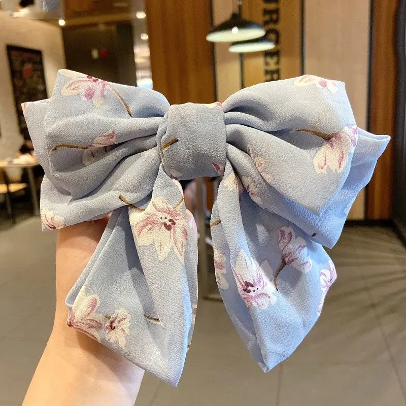 

[Xwen] New Women Girls Printed Chiffon Bow Hair Clips Sweet Hairpin Hair Ornament Fashion Hair Accessories OH1582