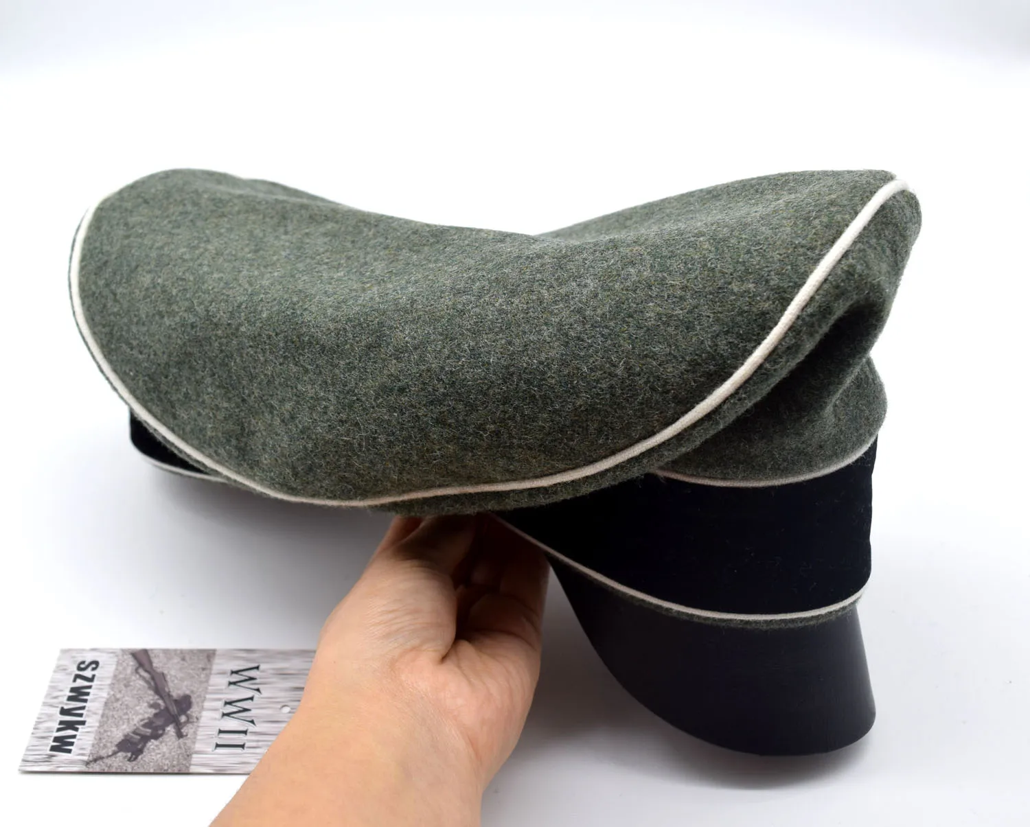 Кепка с козырьком Replica WW2 German Army Field Marshals Generals Officers Crusher Visor Cap с кольцом из кожи для пота, размер M 57 см.