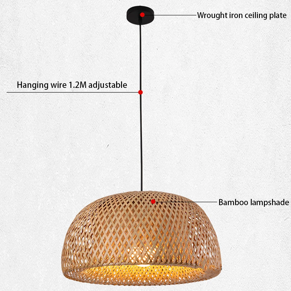 

Chinese Handmade Pendant light Bamboo nest antique E27 lamps lanterns for teahouse living room hotel restaurant aisle Lamp
