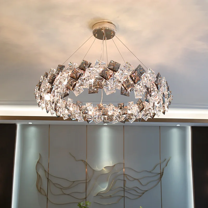Candelabro de cristal de lujo para el hogar, lámpara colgante moderna minimalista, creativa, para sala de estar, dormitorio, Hotel y vestíbulo
