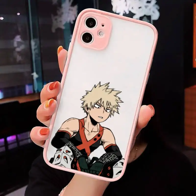 

My Hero Academia deku bakugou Boku Phone Case Matte Transparent for iPhone 7 8 11 12 s mini pro X XS XR MAX Plus cover funda