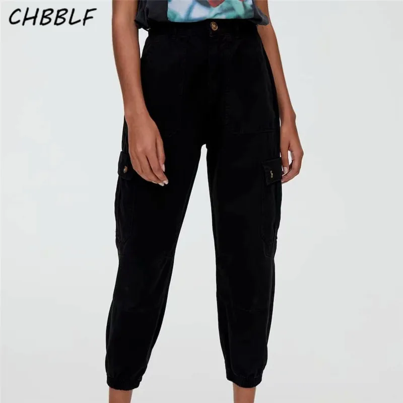 

Женские свободные брюки-карго CHBBLF, повседневные спортивные брюки-карго с карманами на молнии, HJY8736