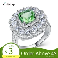 visisap luxury retro green stone icedout sparkling zircon ring for lady anniversary wedding rings manufacturer accessories b1215