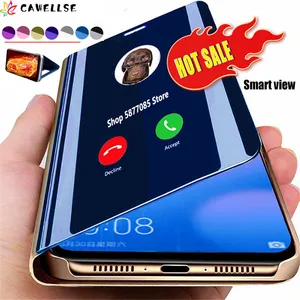 smart mirror view flip phone case for motorola g8 power lite for moto g9 play g8 plus pu leather book stand cover protect shell free global shipping