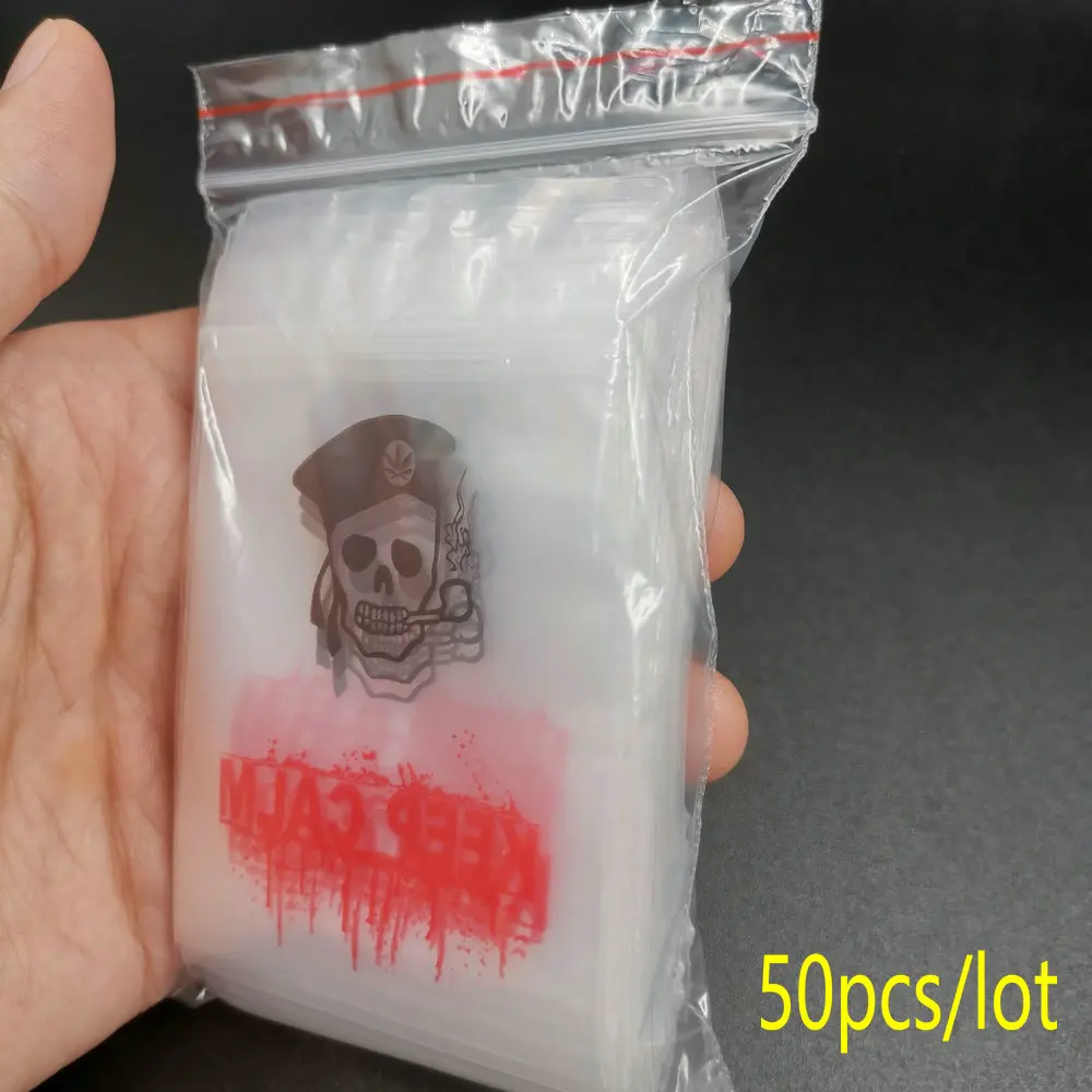 

6*8cm Baggies Clear Tobacco Sealed Storage Bags Portable Baggies 50pcs/lot