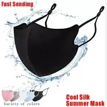 

Reusable Mask Ice Silk Cosplay Face Cover Fashion Facemask Breathable Washable Fabric Masks Masque Black\pink\green Mascarillas