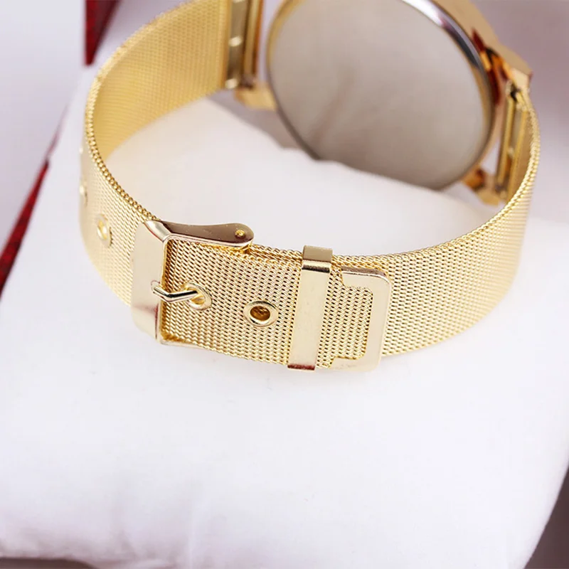 

Nice PopLove Luxury Brand Metal Mesh With Watch Simple Classic Fashion Casual Quartz Highquality Womens Watch Women Watch